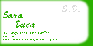 sara duca business card